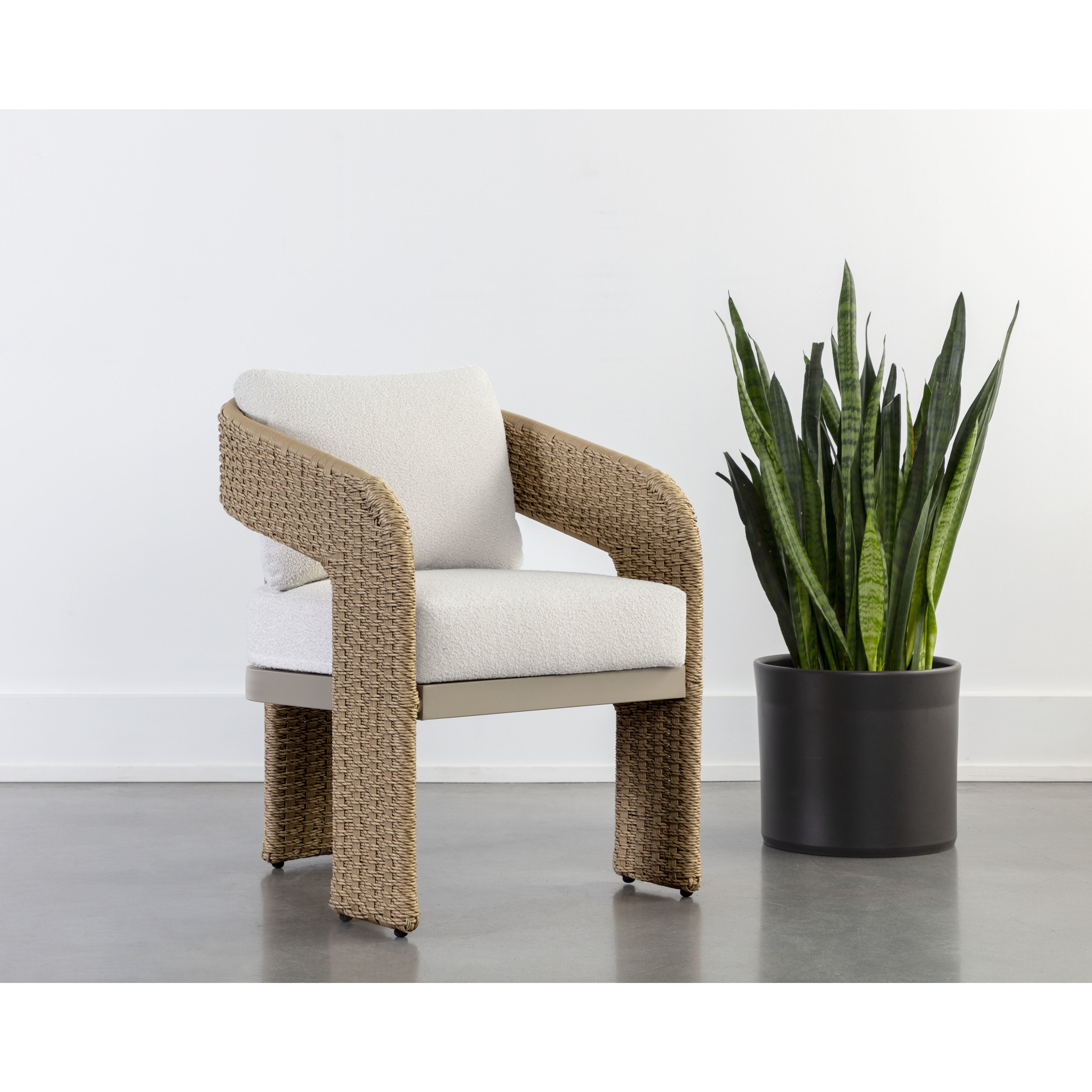 Pylos Natural / Louis Cream Outdoor Dining Armchair